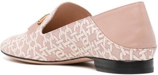 Bally logo-print leather loafers Pink