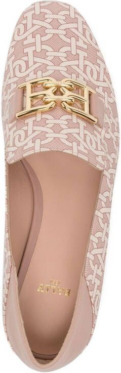 Bally logo-print leather loafers Pink