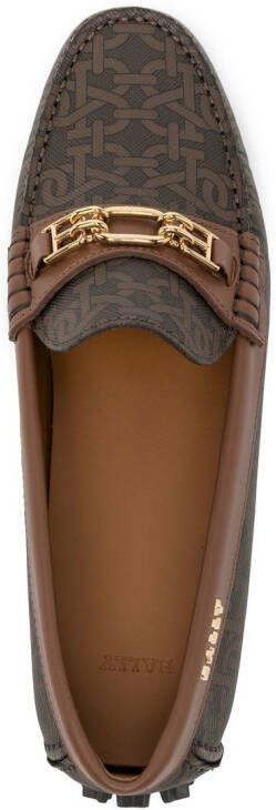 Bally logo-print loafers Brown