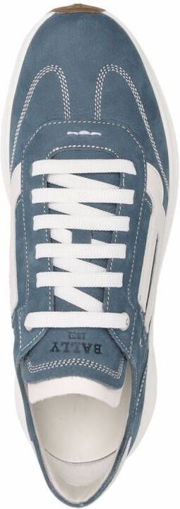 Bally logo-print panelled sneakers Blue