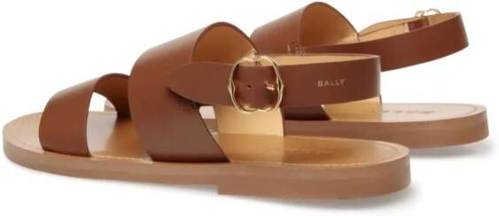 Bally logo-stamp leather sandals Brown