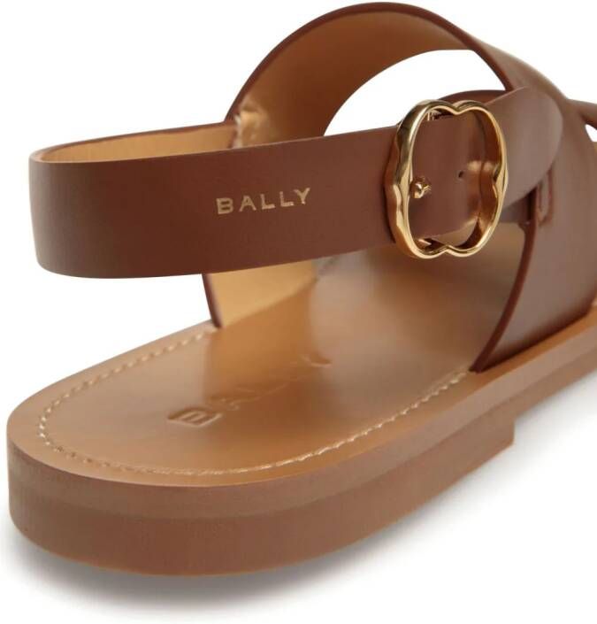 Bally logo-stamp leather sandals Brown