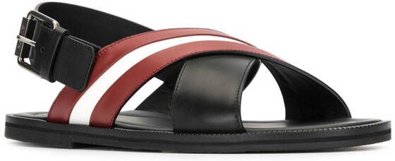 Bally logo stripe sandals Black