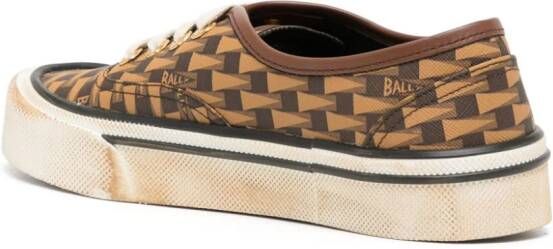 Bally Lyder graphic-print leather sneakers Brown