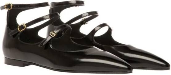 Bally Marilou patent-leather ballerina shoes Black