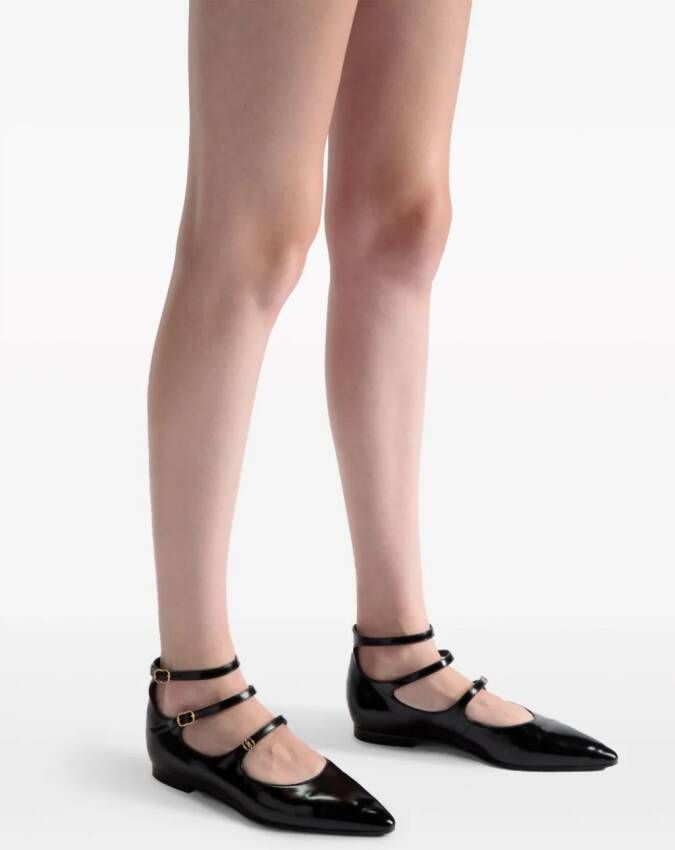 Bally Marilou patent-leather ballerina shoes Black
