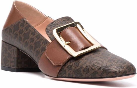Bally mJanelle monogram buckle loafers Brown