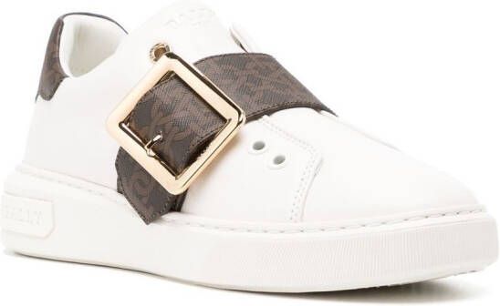 Bally monogram-pattern buckled sneakers White