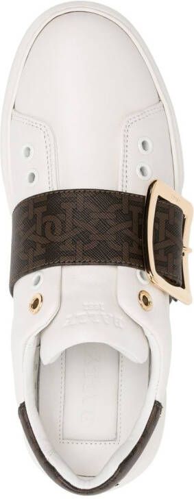 Bally monogram-pattern buckled sneakers White