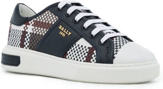 Bally Myller tartan-check leather sneakers Blue