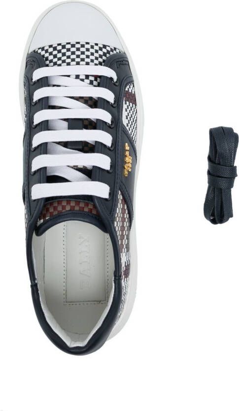 Bally Myller tartan-check leather sneakers Blue