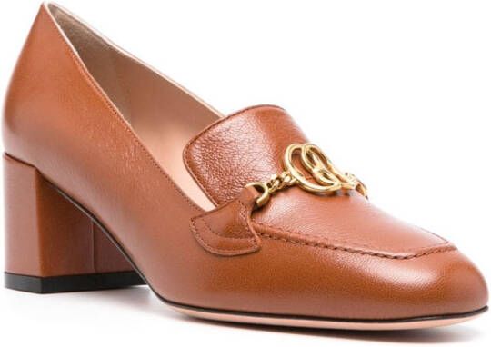 Bally Obrien 50mm logo-plaque leather pumps Brown
