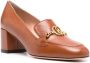 Bally Obrien 50mm logo-plaque leather pumps Brown - Thumbnail 2