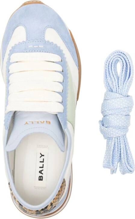 Bally panelled snake-print sneakers Blue