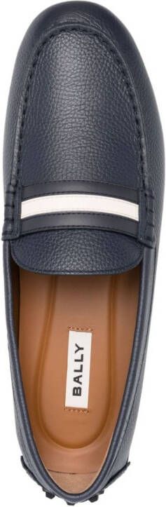 Bally Pearce stripe-detail leather loafers Blue