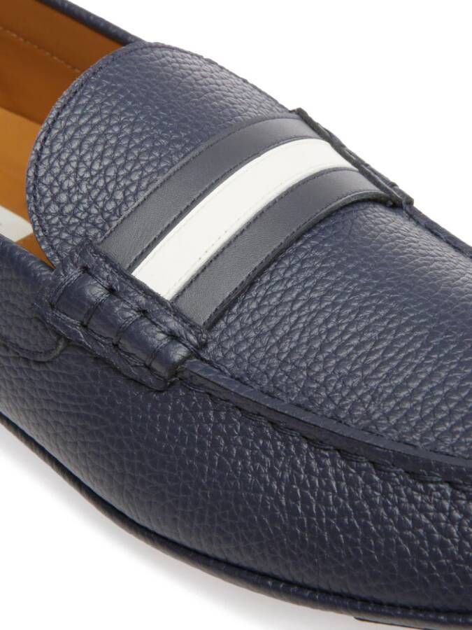 Bally Karlos pebbled leather loafers Blue