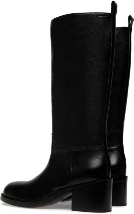Bally Peggy leather knee-high boots Black
