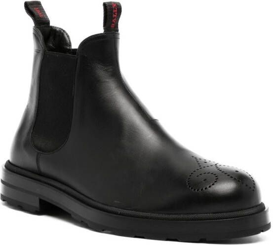 Bally perforated leather Chelsea boots Black