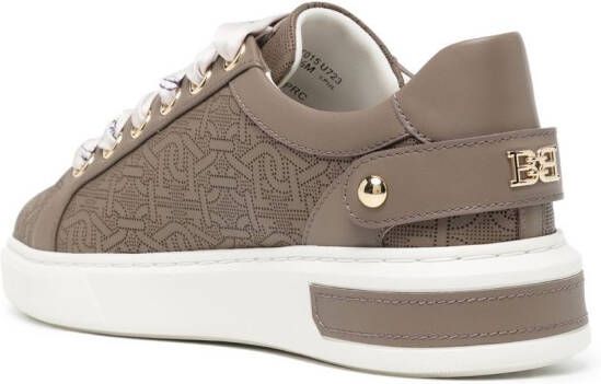 Bally perforated logo-print sneakers Brown