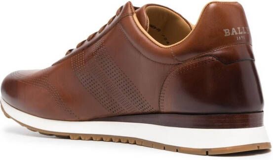 Bally perforated striped sneakers Brown