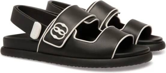 Bally piped-trim leather sandals Black