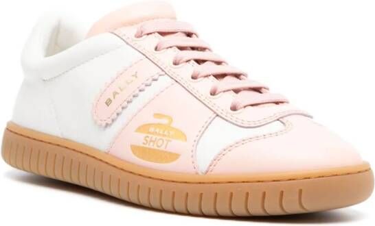 Bally Player curling-motif leather trainers Pink