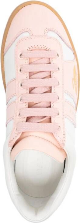 Bally Player curling-motif leather trainers Pink