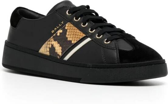 Bally python-print panelled low-top sneakers Black