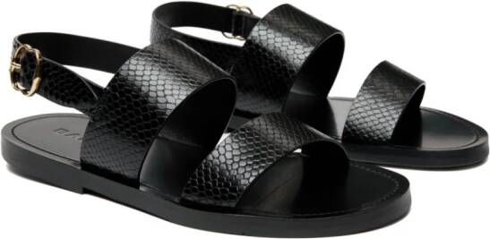 Bally python printed leather sandals Black
