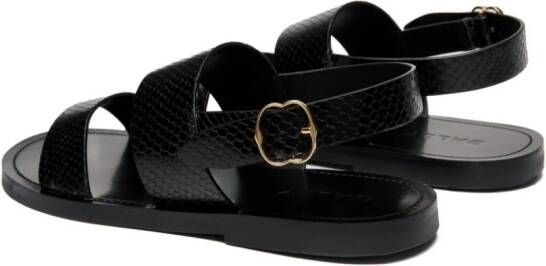 Bally python printed leather sandals Black