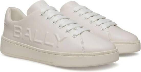 Bally Raise logo-embossed leather trainers White