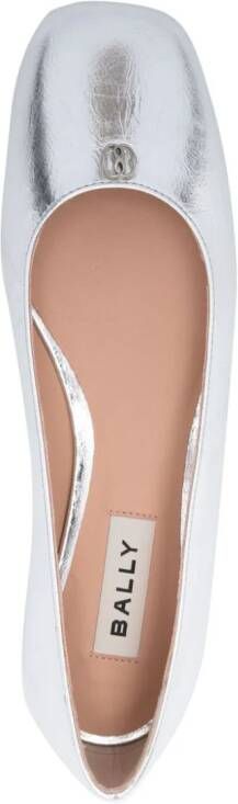 Bally rina leather ballerina shoes Silver