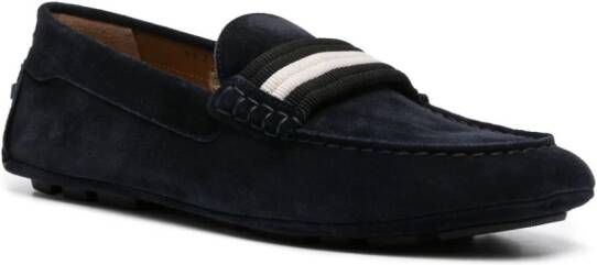 Bally round-toe suede loafers Blue