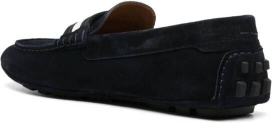 Bally round-toe suede loafers Blue