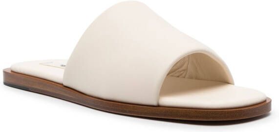 Bally Sabian smooth leather slides White