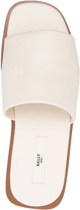 Bally Sabian smooth leather slides White