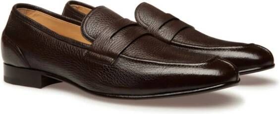 Bally Saix-U grained-leather loafers Brown