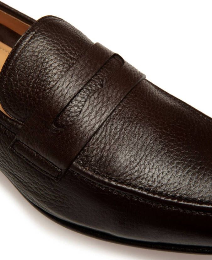 Bally Saix-U grained-leather loafers Brown