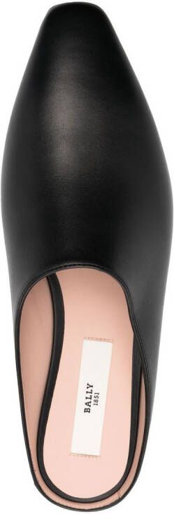 Bally backless leather slippers Black
