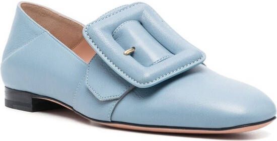 Bally side buckle-detail loafers Blue