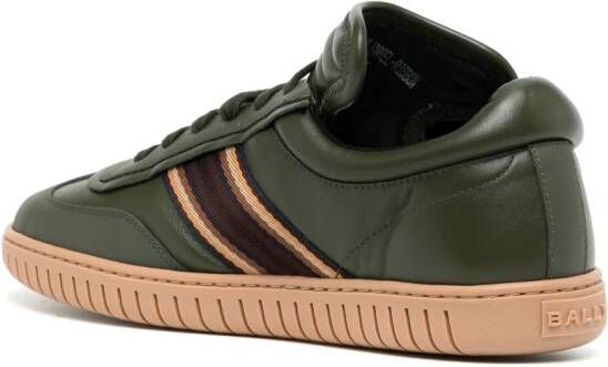 Bally side-stripe leather low-top sneakers Green