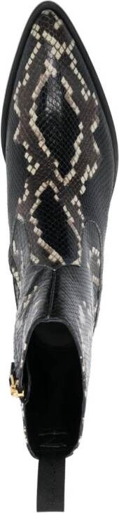 Bally snakeskin-effect 55mm ankle boots Black