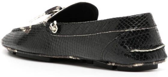 Bally snakeskin-effect leather loafers Black