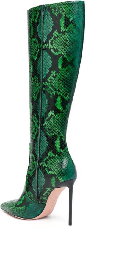 Bally snakeskin-print leather boots Green
