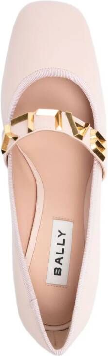 Bally Spell 55mm lettering-detail leather pumps Pink