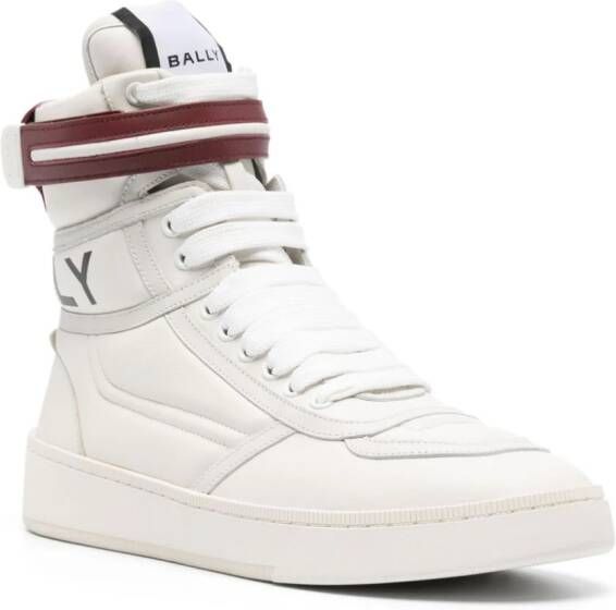 Bally stripe-detail high-top leather sneakers White