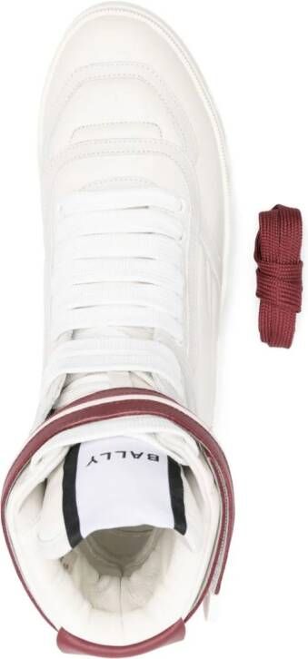 Bally stripe-detail high-top leather sneakers White