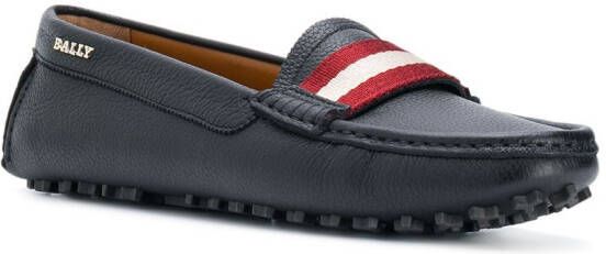 Bally stripe detail loafers Black