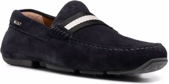 Bally Pearce Leather Drivers In Navy wide foot morphology Blue