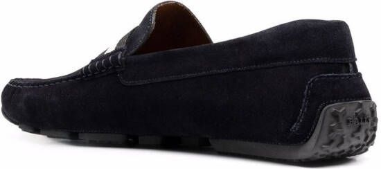 Bally Pearce Leather Drivers In Navy wide foot morphology Blue